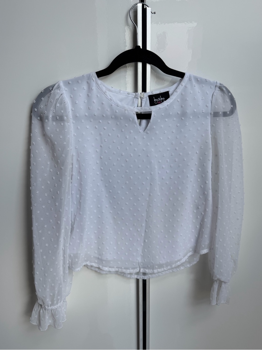 White Dot Long Sleeve Blouse
